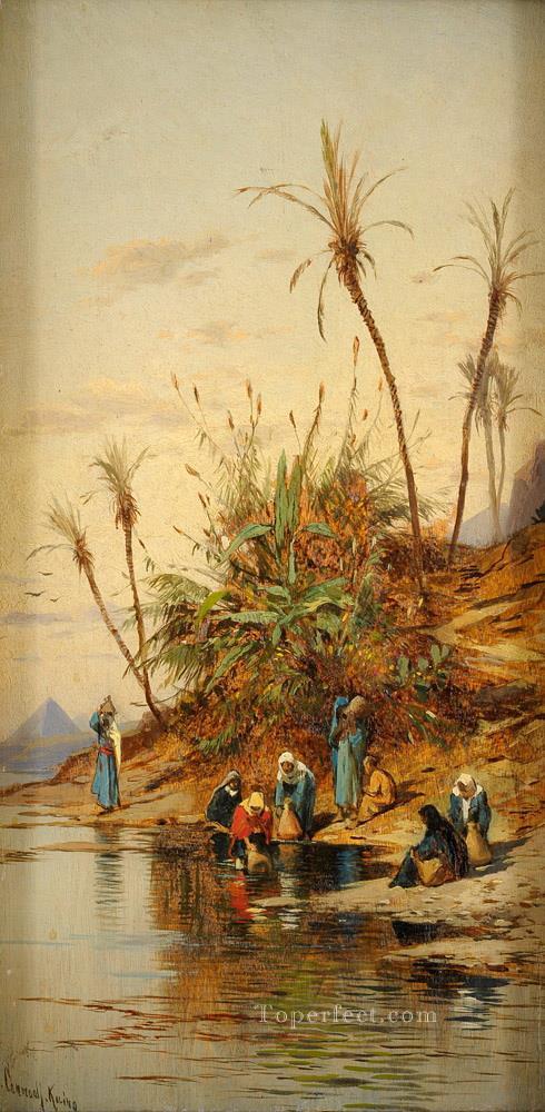wasserholerinnen bei gizeh Hermann David Salomon Corrodi paisaje orientalista Pintura al óleo
